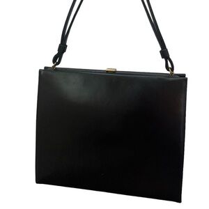 Vintage Black Leather Purse 1960s Black Incredibly Soft Jackie O Kelly Handbag